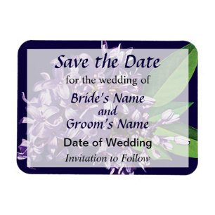 Cluster Lila Lilacs Save the Date Magnet