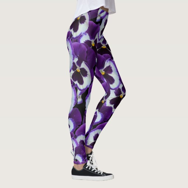 Cluster Lila weißer Stiefmütterchen: Harmonische G Leggings (Rechts)