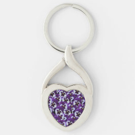 Cluster Lila weißer Stiefmütterchen: Harmonische G Schlüsselanhänger