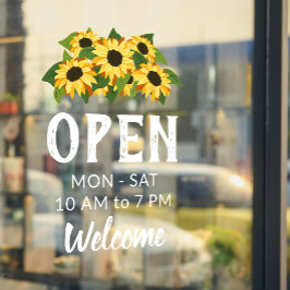 Cluster von blauen Sonnenblumen Begrüßung Fensteraufkleber