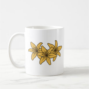 Cluster von gelben Cartoon-Lilien Kaffeetasse