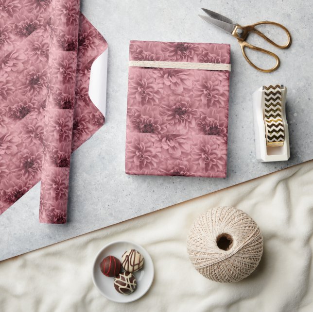 Cluster von Light Mauve Dahlias Floral Geschenkpapier (Kunsthandwerk)