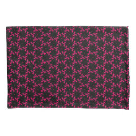 Cluster zur rosa und schwarzen Blume Kissenbezug