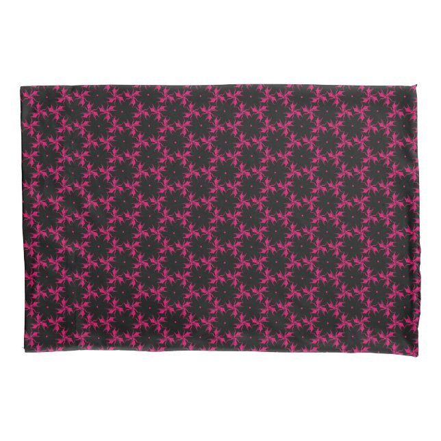 Cluster zur rosa und schwarzen Blume Kissenbezug (Vorderseite)