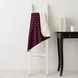 Cluster zur rosa und schwarzen Blume Sherpadecke