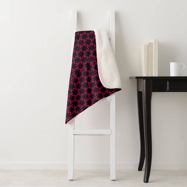Cluster zur rosa und schwarzen Blume Sherpadecke (Beispiel)