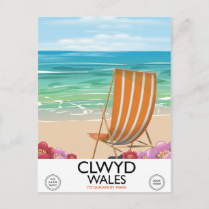 Clwyd Wales Seaside Reiseposter Postkarte