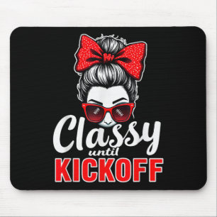 Cly Bis Anpfiff Football Messy Bun Mädchen _2 Mousepad