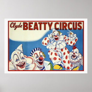 Clyde Beatty Vintag Circus Poster