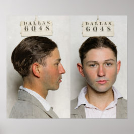 Clyde Champion Barrow Mug Shot Dallas Circa 1926  Poster