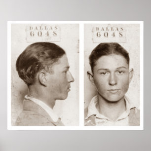 Clyde Champion Barrow Polizeifoto Dallas circa 192 Poster