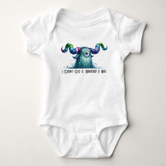 Clyde - Ein mit Augen besorgtes Monster - maßgesch Baby Strampler (Vorderseite)