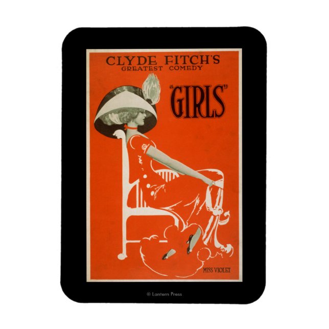 Clyde Fitchs Beste Comedy, "Girls" Theater 2 Magnet (Vertikal)