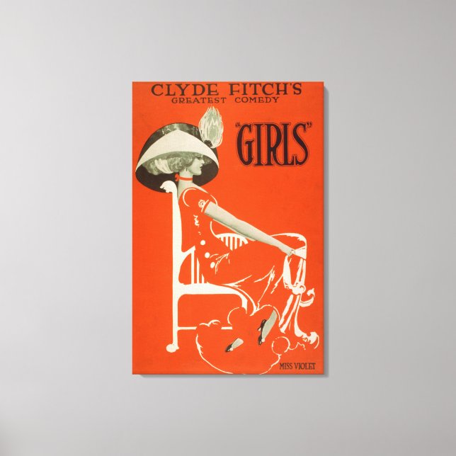 Clyde Fitchs Beste Comedy, "Girls" Theater Leinwanddruck (Vorderseite)