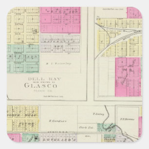 Clyde, Glasco, Jamestown, Kansas Quadratischer Aufkleber