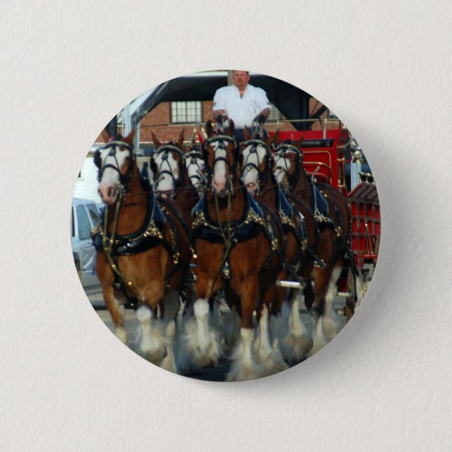 Clydesdale 6 Pferdeanhängevorrichtung Button (Vorderseite)