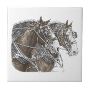 Clydesdale Draft Horse Team Fliese