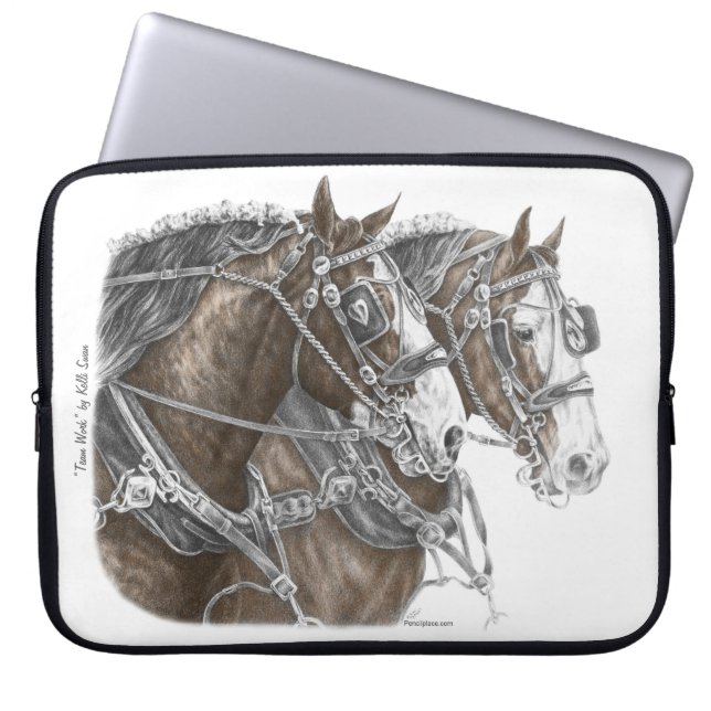 Clydesdale Draft Horse Team Laptopschutzhülle (Vorderseite)