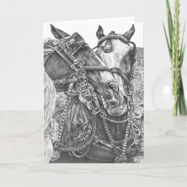 Clydesdale Entwurfs-Pferd, das durch Kelli Schwan Karte (Vorderseite)
