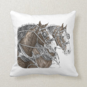 Clydesdale Entwurfs-Pferdeteam Kissen