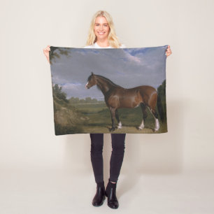 Clydesdale Hengst (Vollblutpferd) (Tier) Fleecedecke