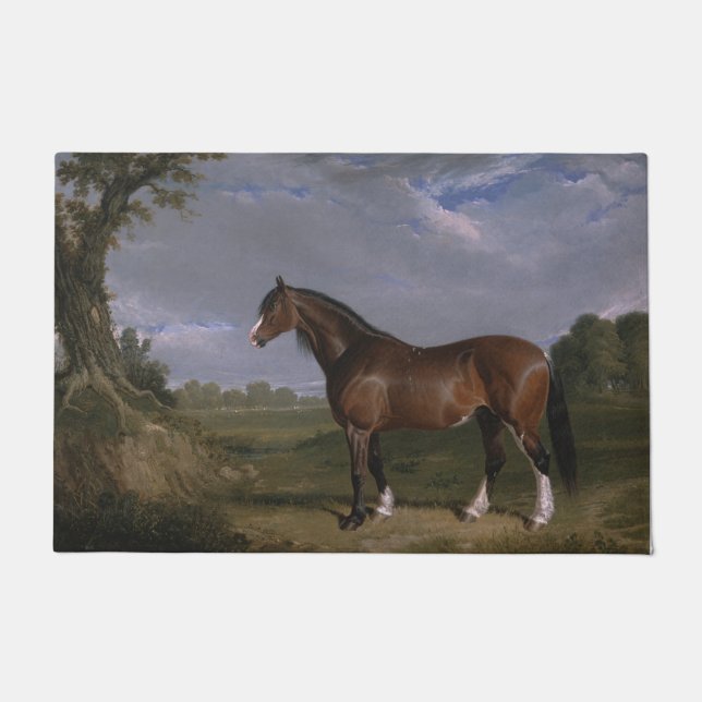 Clydesdale Hengst (Vollblutpferd) (Tier) Fußmatte (Vorderseite)