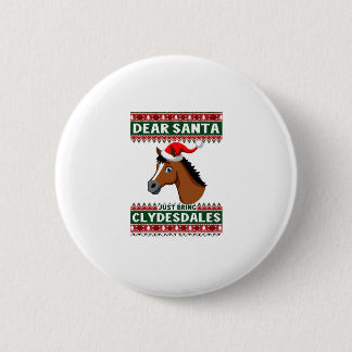 Clydesdale Horse Christmas Ugly Xmas Sweater Eques Button