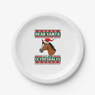 Clydesdale Horse Christmas Ugly Xmas Sweater Eques Pappteller