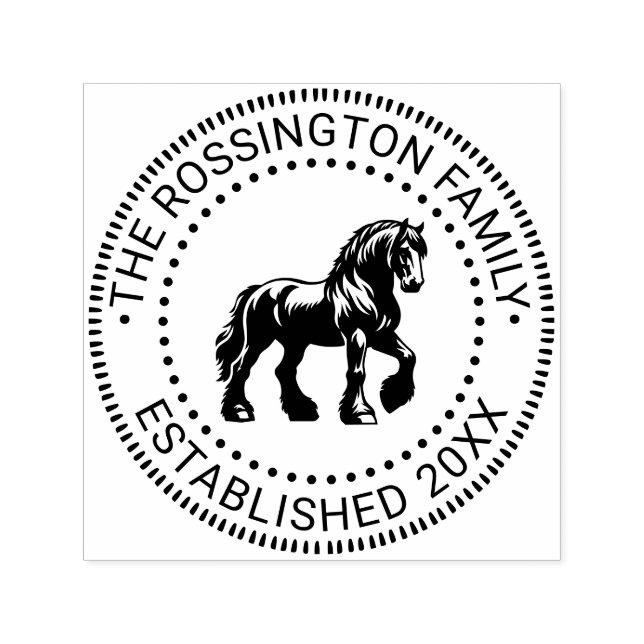 Clydesdale Horse Familienname Datum NT von Permastempel (Design)