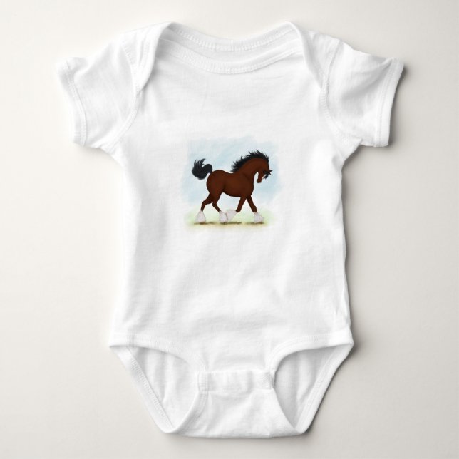 Clydesdale Pferd Baby Strampler (Vorderseite)