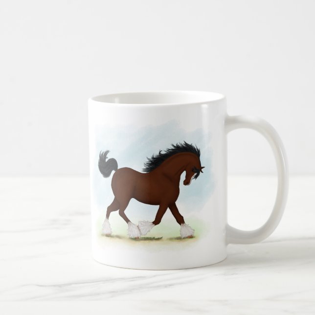 Clydesdale Pferd Kaffeetasse (Rechts)