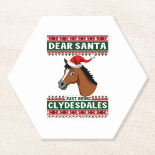 Clydesdale-Pferd-Weihnachten-Hässlicher-Weihnachts Untersetzer