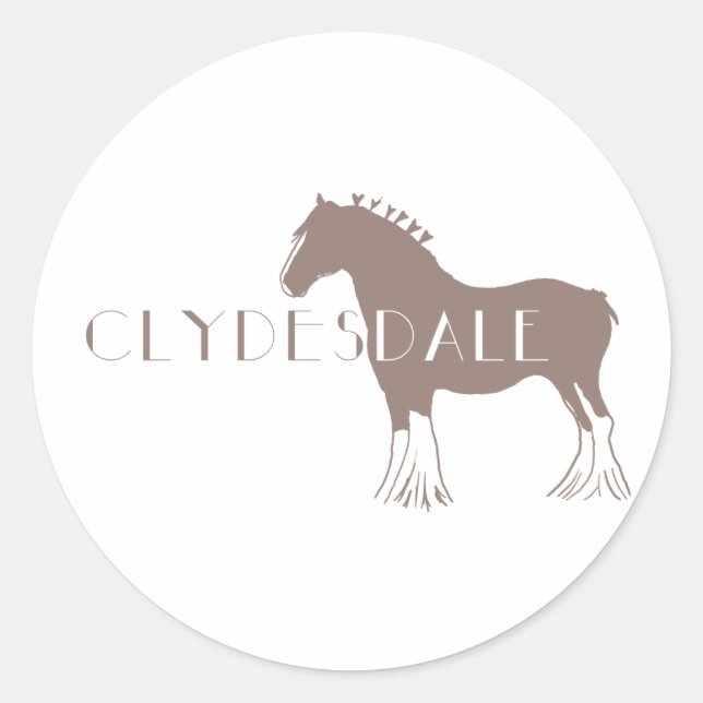 Clydesdale Runder Aufkleber (Vorderseite)