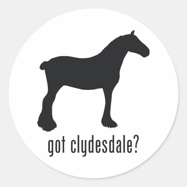 Clydesdale Runder Aufkleber (Vorderseite)