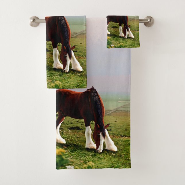 Clydesdale Schloss Badhandtuch Set (Insitu)