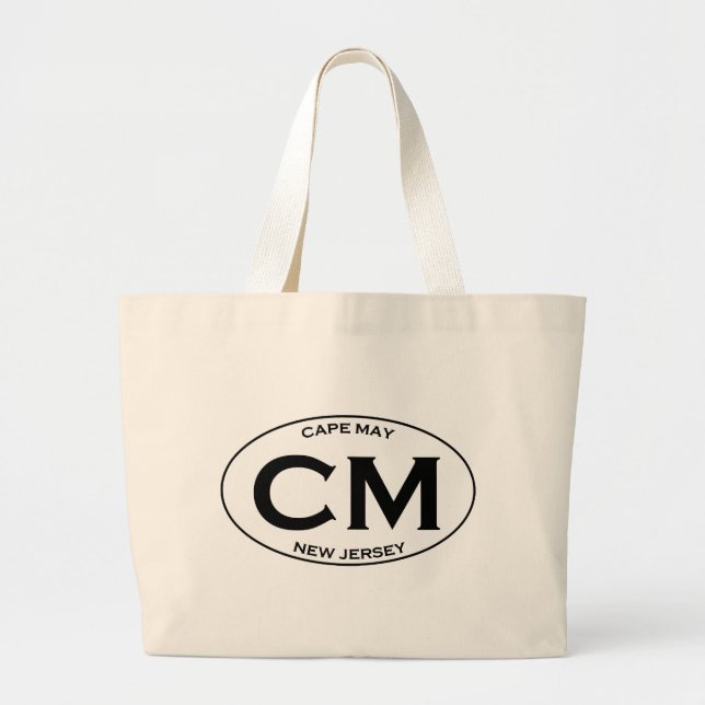 Cm - Cape May New-Jersey Oval-Logo Jumbo Stoffbeutel (Vorne)