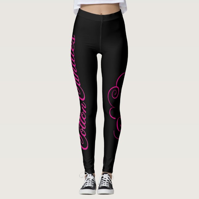Cm Leggingstext und Grafiklogo, schwarz Leggings (Vorderseite)