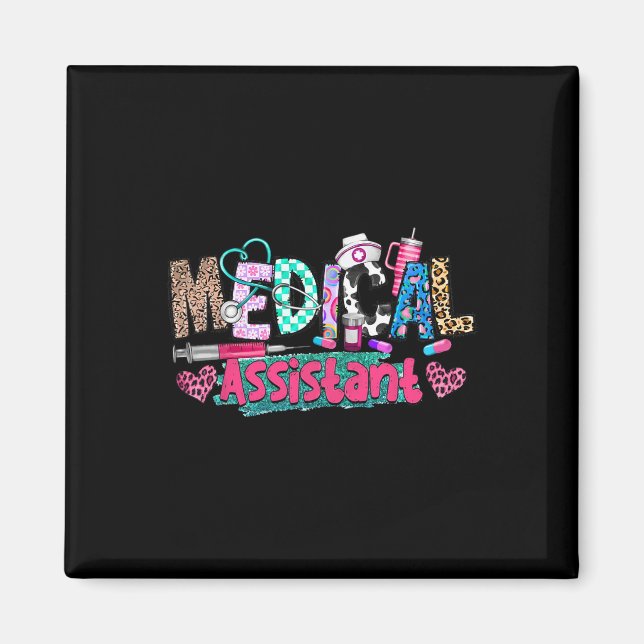 Cma Medical Istant Nurse Leopard Stethoscope Fraue Magnet (Vorne)