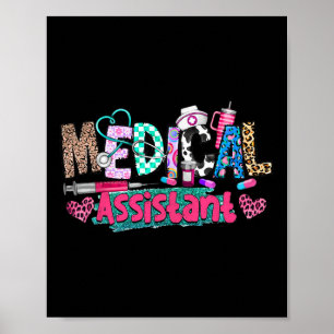 Cma Medical Istant Nurse Leopard Stethoscope Fraue Poster