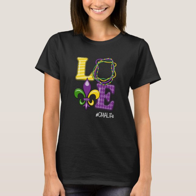 CMA Nurse Mardi Gras Leopard Festival Party T-Shirt (Vorderseite)