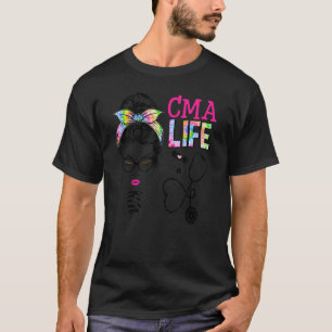 Cma Stethoskop Tie Dye Unordentlicher Knoten Krank T-Shirt
