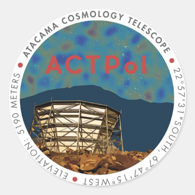 CMB-Logo-Aufkleber für ACTPol Runder Aufkleber (Vorderseite)