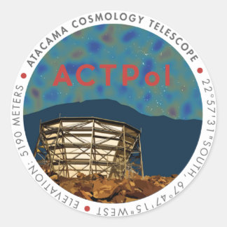 CMB-Logo-Aufkleber für ACTPol Runder Aufkleber