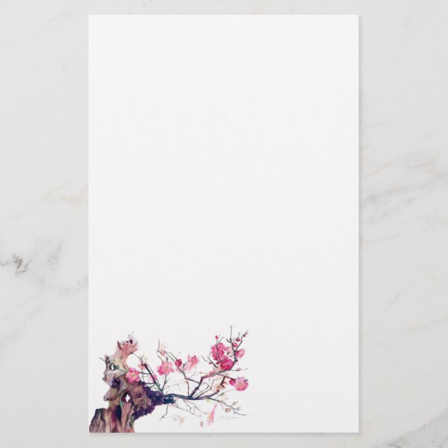 CMCarlson Cherry Blossom Stationary Briefpapier (Vorderseite)
