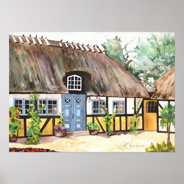 CMCarlson Thatch Roof Irish Hütte Poster (Vorne)