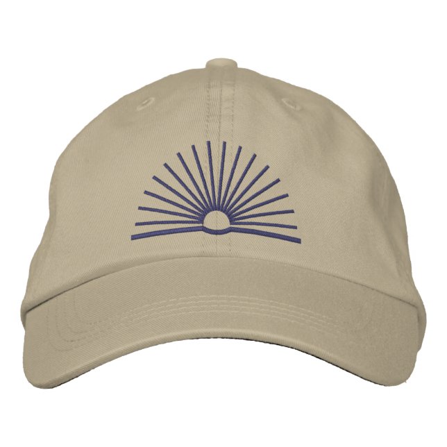 CMEC-Baseballkappe - khaki mit navyblauem Logo Bestickte Baseballkappe (Vorderseite)