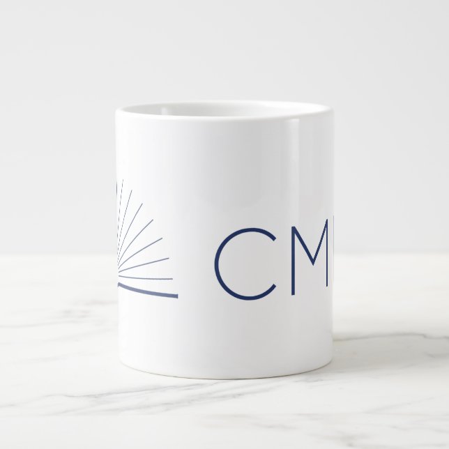 CMEC Jumbo Tasse - 20 oz, weiß mit Marine (Vorderseite)
