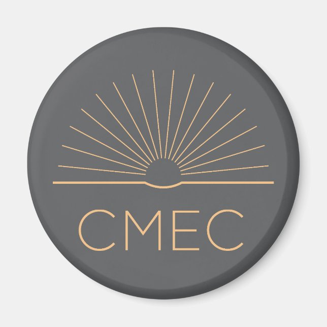CMEC-Kühlschrankmagnet - grau mit Pfirsichlogo Magnet (Vorne)