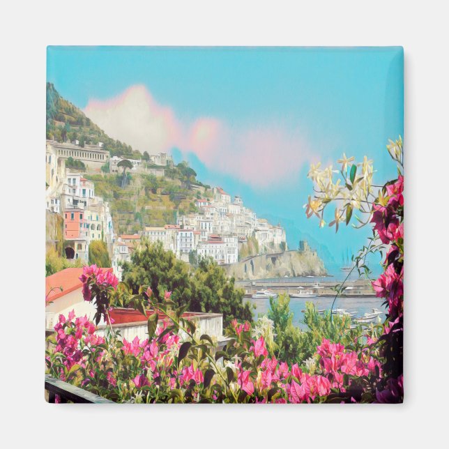 CMP004 AMALFI, Kampanien, Italien, Kühlschrank Magnet (Vorne)
