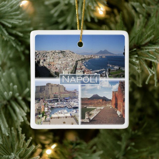 CMP030 NAPLES, MOUNT VESUVIUS, Italien, Keramikornament (Baum)